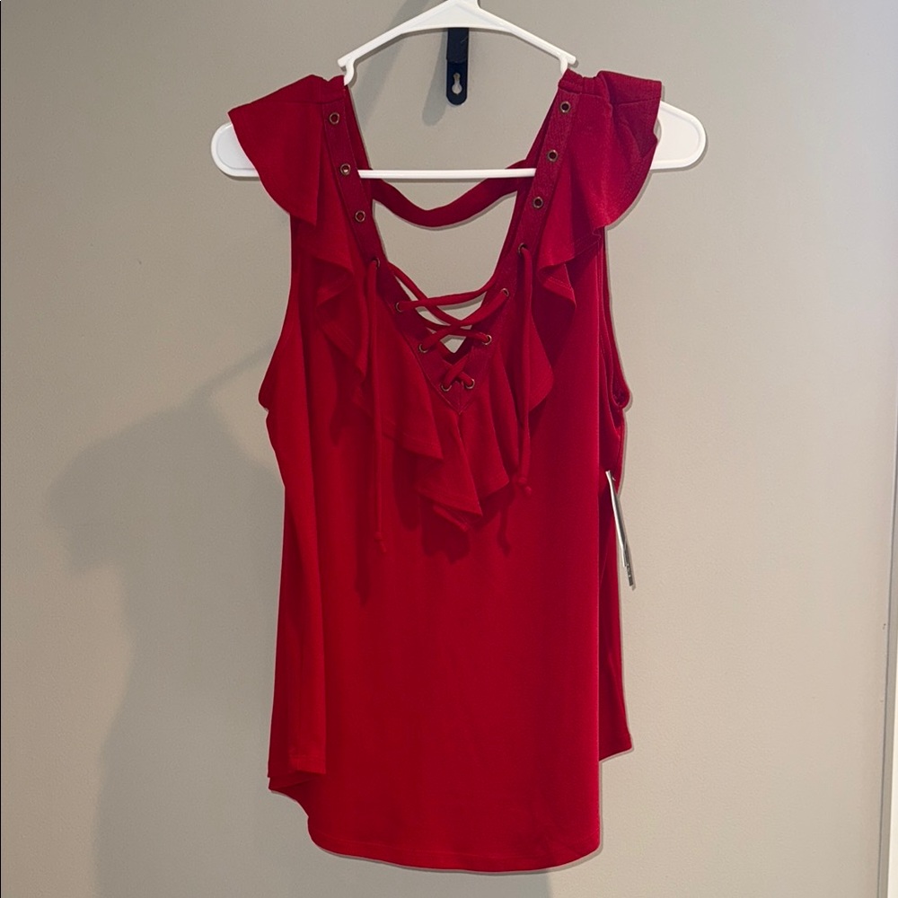 NWT BCX Elegant Red Sleeveless Top M